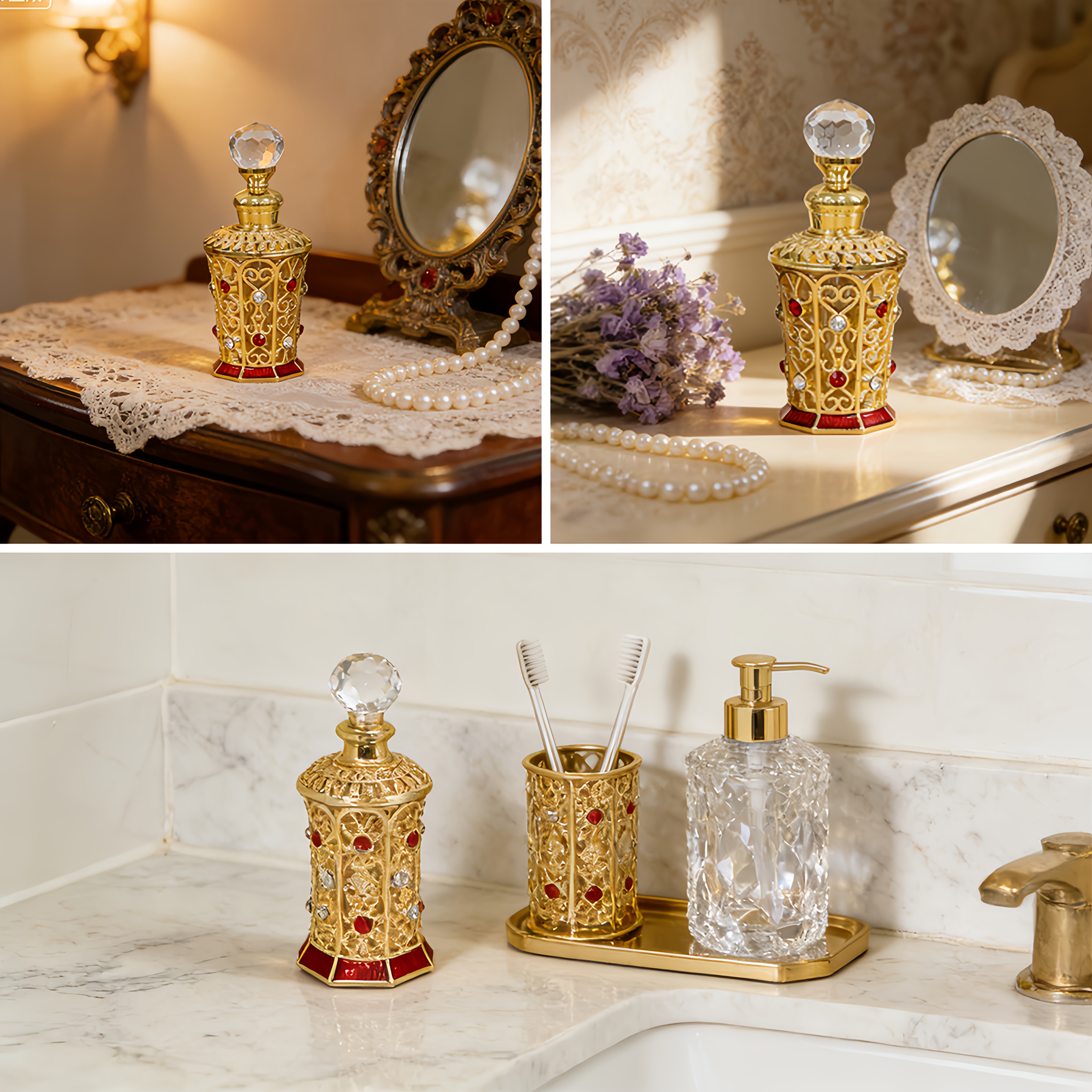A Set of Vintage-Style Dispens - Luxury Skincare Sets ulasan dan harga
